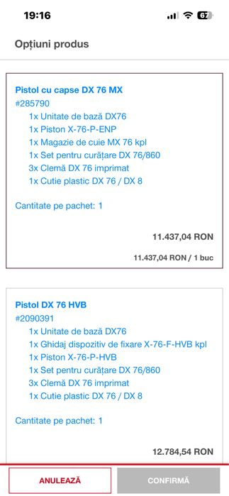 Pistol cu capse  Hilti DX 76-Nou