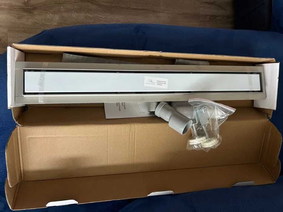 Модерен линеен сифон за баня – неръждаема стомана, неупотребяван