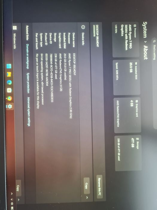 Lenovo T14 Gen2 AMD Ryzen 7 5850u, 20Gb RAM, 512 Gb SSD