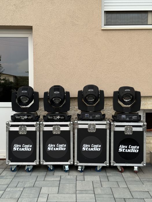 4x Beam 7R + flightcase & schelă & dmx & tabletă