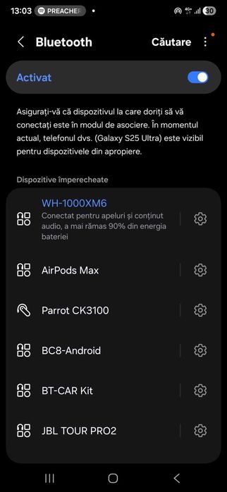 Căști Wireless Sony WH-1000XM6 – Noise Canceling Premium, Negre