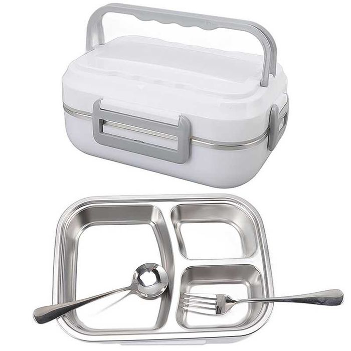 Електрическа термо кутия за храна, идеална за изпът, включени прибори