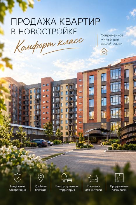 Продам 3х комнатную квартиру в новостройке