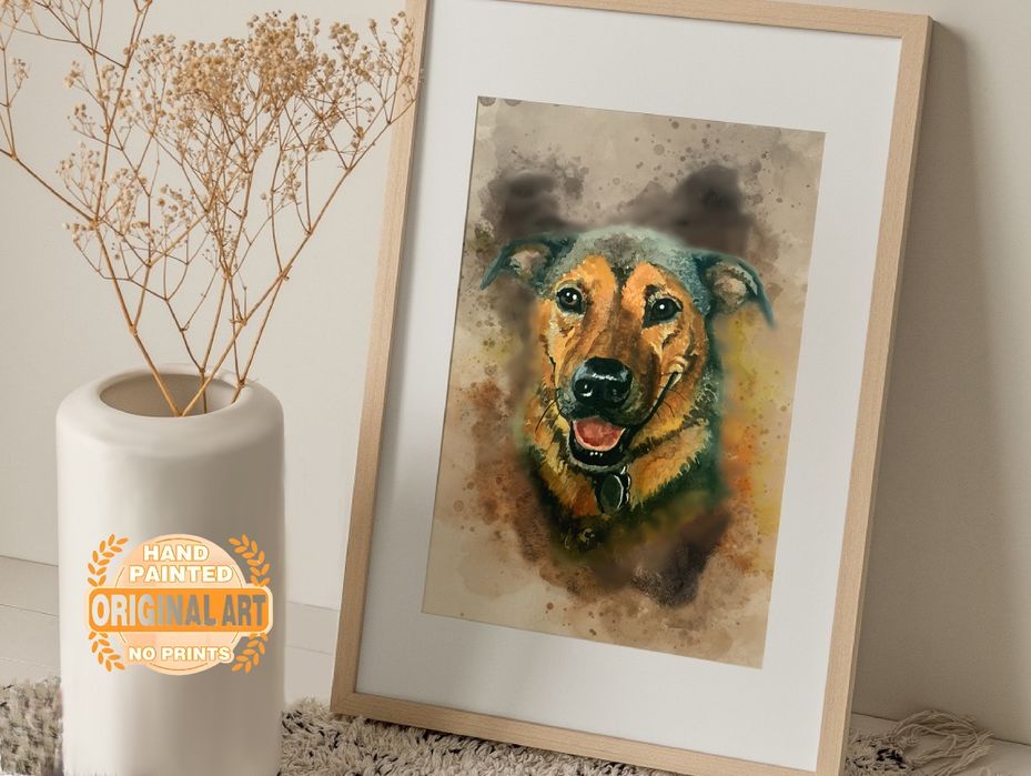 Ръчно рисувани персонализирани портрети на домашни любимци с акварел