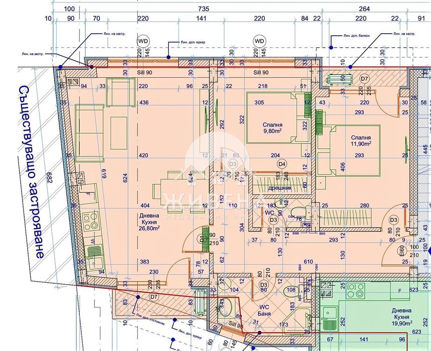 Продава се Тристаен апартамент в Варна, Лятно кино Тракия - 101 кв.м за 1313 €/кв.м - Снимка #1