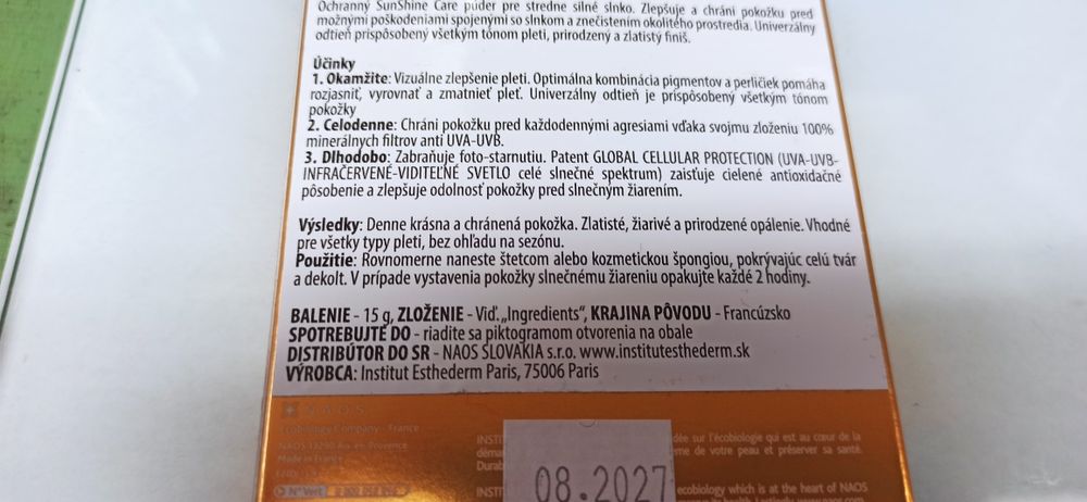 ESTHEDERM Слънцезащитна озаряваща пудра 15g