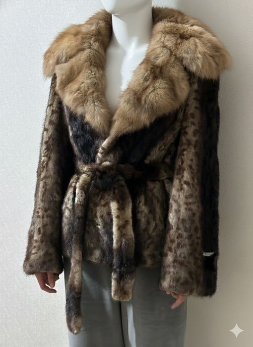 Шуба норка, воротник соболь