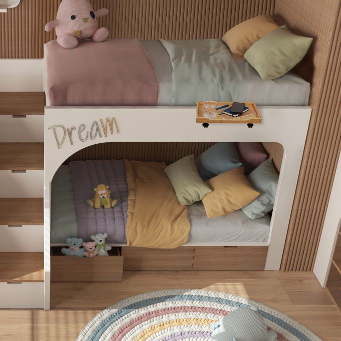 Висящо нощно шкафче/рафт от бамбук, площ на рафта 33,5 x 23 см