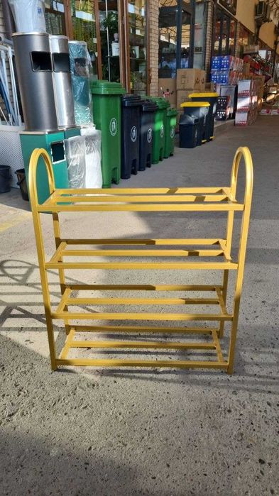 Металлическая обувница-этажерка, универсальная полка для обуви, po8