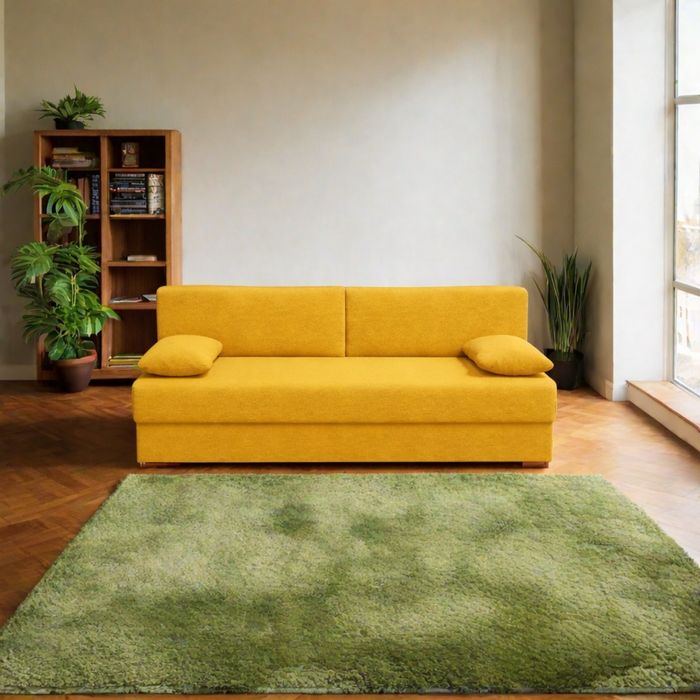 Canapea extensibilă Agache CEZAR, galben ocru, ca nouă