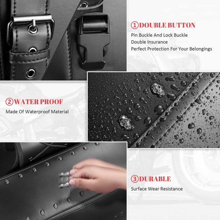 Дисаги за мотоциклет Чанта кожен куфар за мотор мото багаж БЯЛ