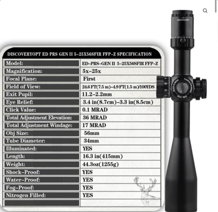 Оптика Discovery ED-PRS GEN2 5-25x56SFIR FFP-Z