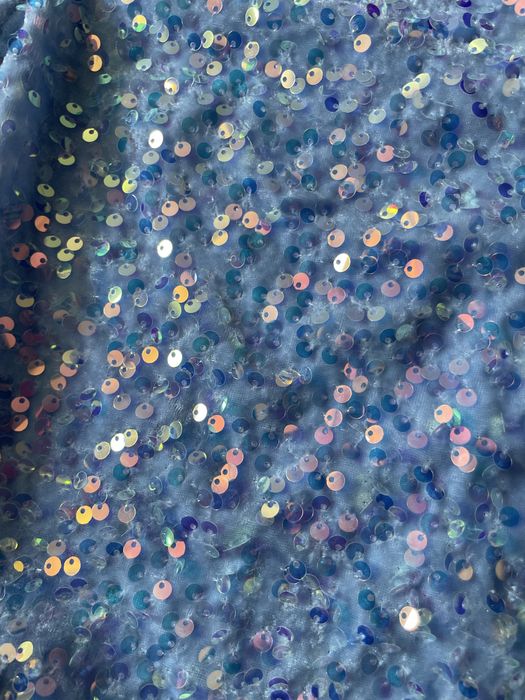 Синя блуза в пайети