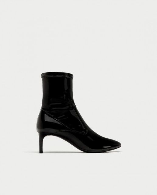 Botine zara din piele ecologica lacuita