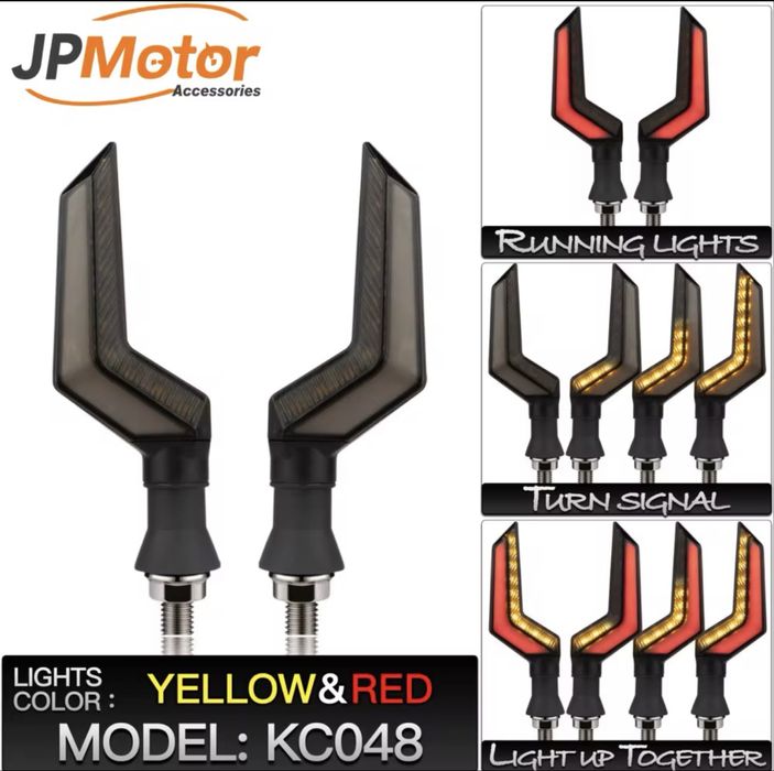 Semnalizări Moto LED Secvențiale (Dinamice) cu Lumină de Zi (Alb / Roșu / Albastru) scuter atv