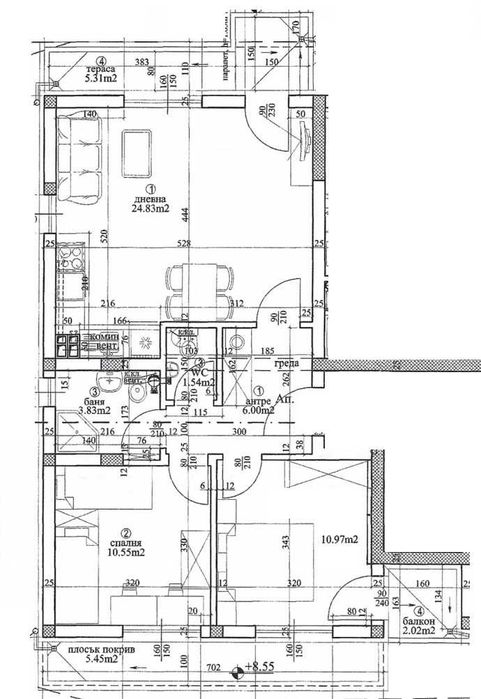 Тристаен апартамент в нова сграда в центъра на кв. Виница
