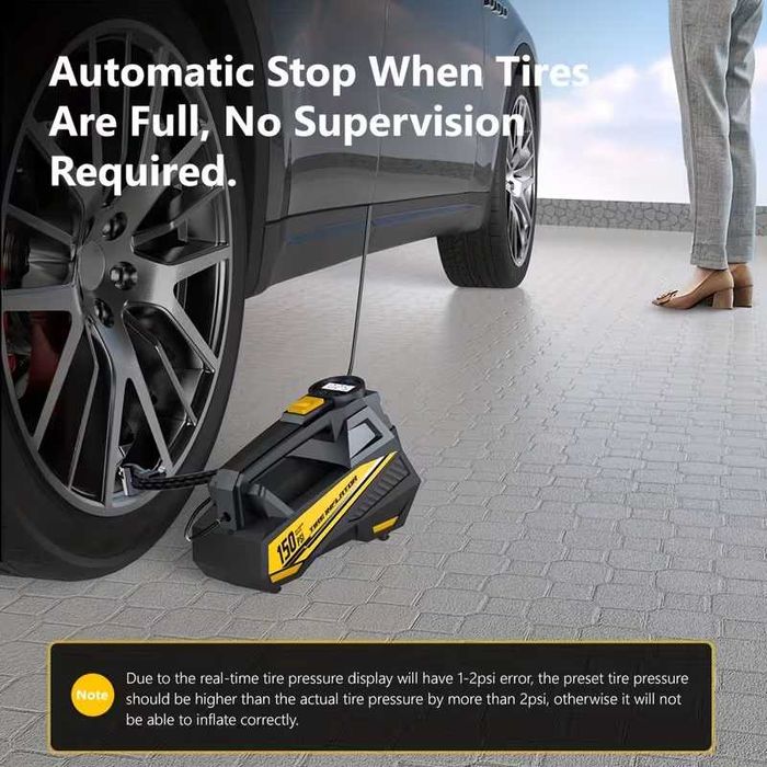 Портативен компресор за гуми DC 12V, 150PSI High Pressure Auto