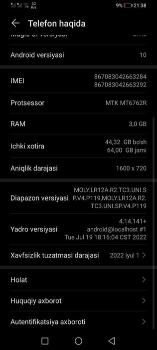 HONOR 9A arzon telefon FARGONA