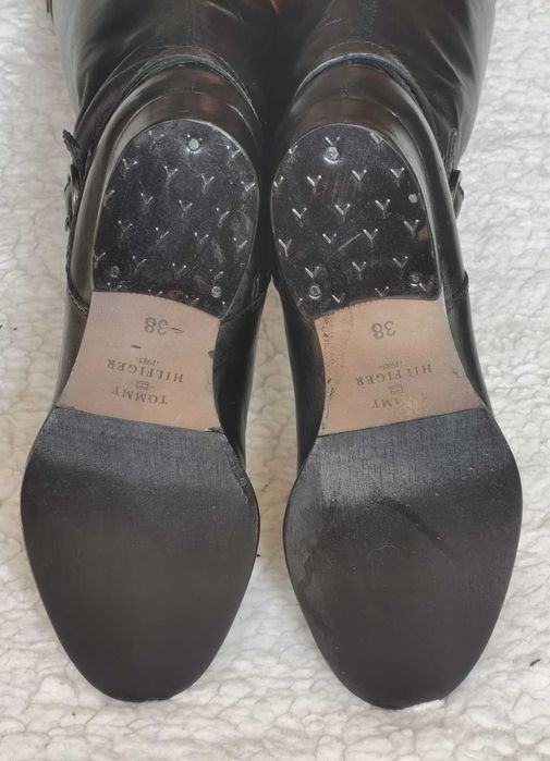 Cizme autentice dama piele naturala negre maro Tommy Hilfiger