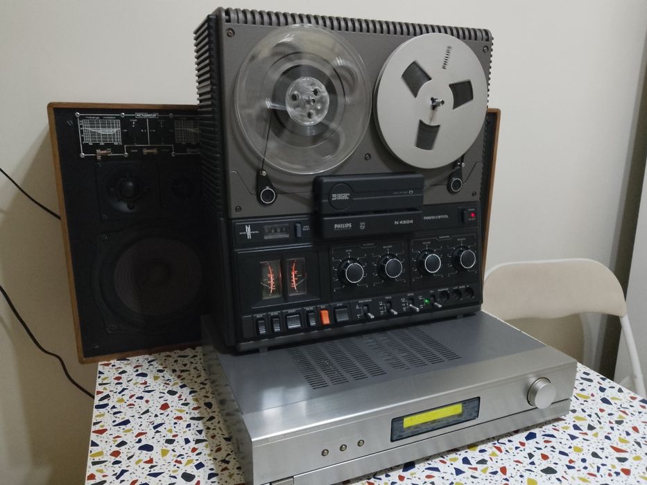 Linie audio! Magnetofon Philips N 4504, Amplituner Denon și Boxe