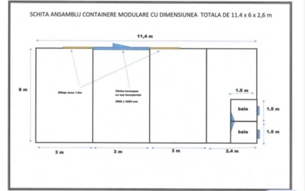 Container, constructie modulara 66mp