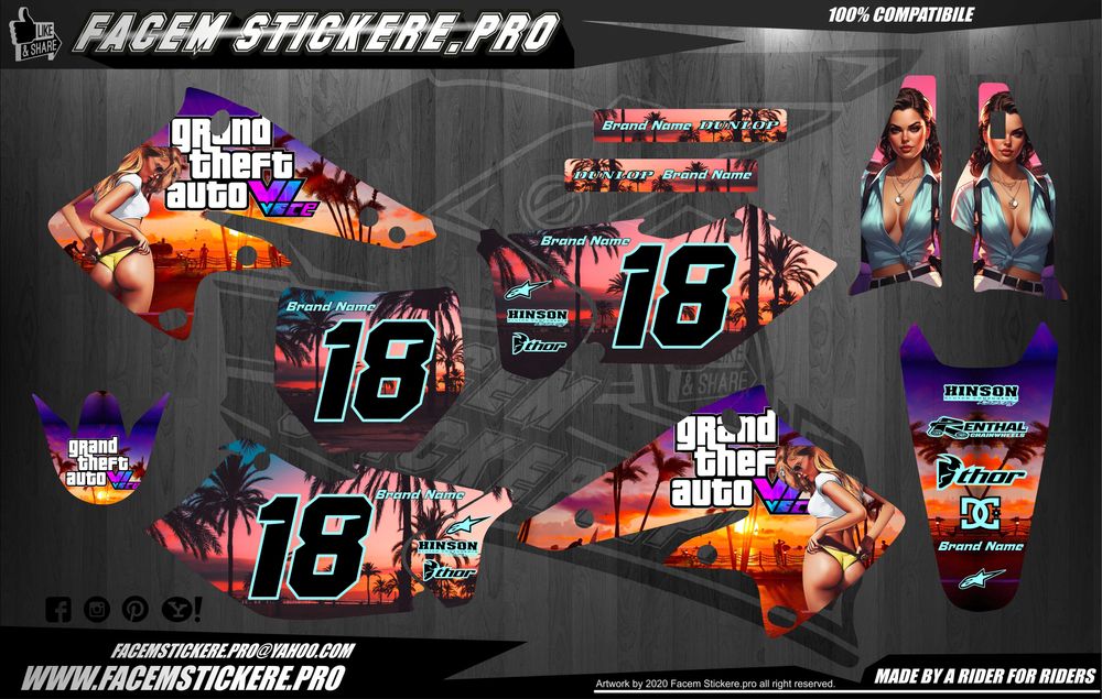 Stickere Grafice Enduro Cross atv ktm husqvarna honda Yamaha copii