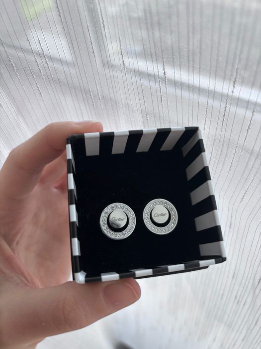 Cercei Cartier argintii cristale