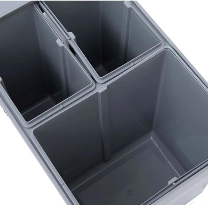 Кош за вграждане с 3 отделения за сортиране на кухненски отпадъци 40 л