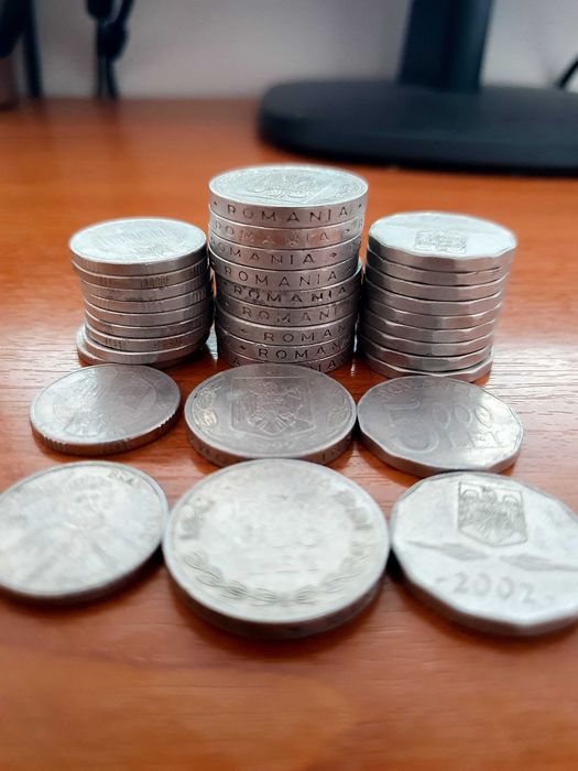 Colctie 10 monede rare (500, 1000, 5000) lei