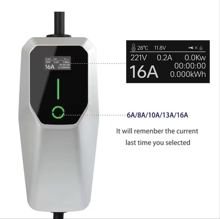 EV charger EV зарядно 11kw 16A Type 2 3 фази 10 Метра