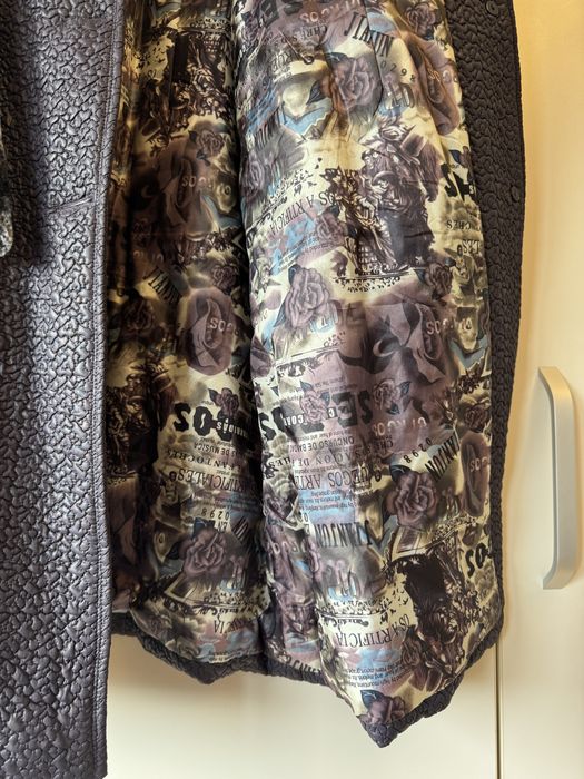 Palton elegant de iarnă, cu guler din blană, stare impecabilă