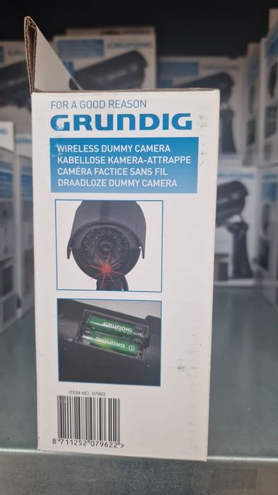 Camera Falsa de Supraveghere cu LED IR Rosu Grundig - negru