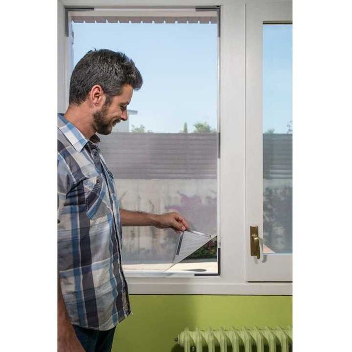 Plasa tantari fereastra cu banda magnetica 150x180 cm anti-insecte alb