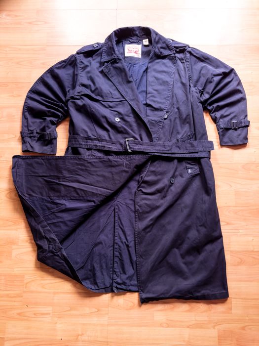 Levi's Slacker oversize trench coat double breasted with belt navy