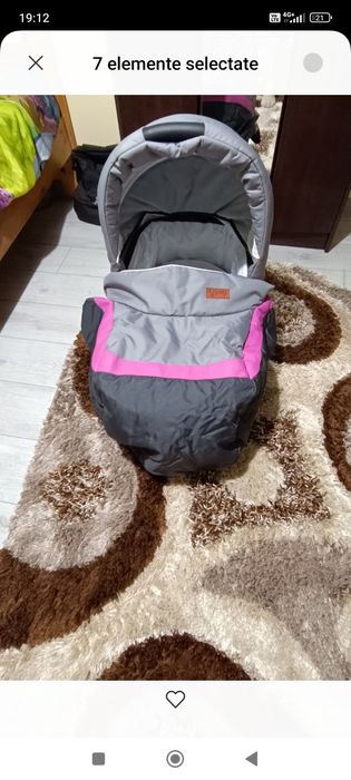 Cărucior bebe optima Pink 3 in 1