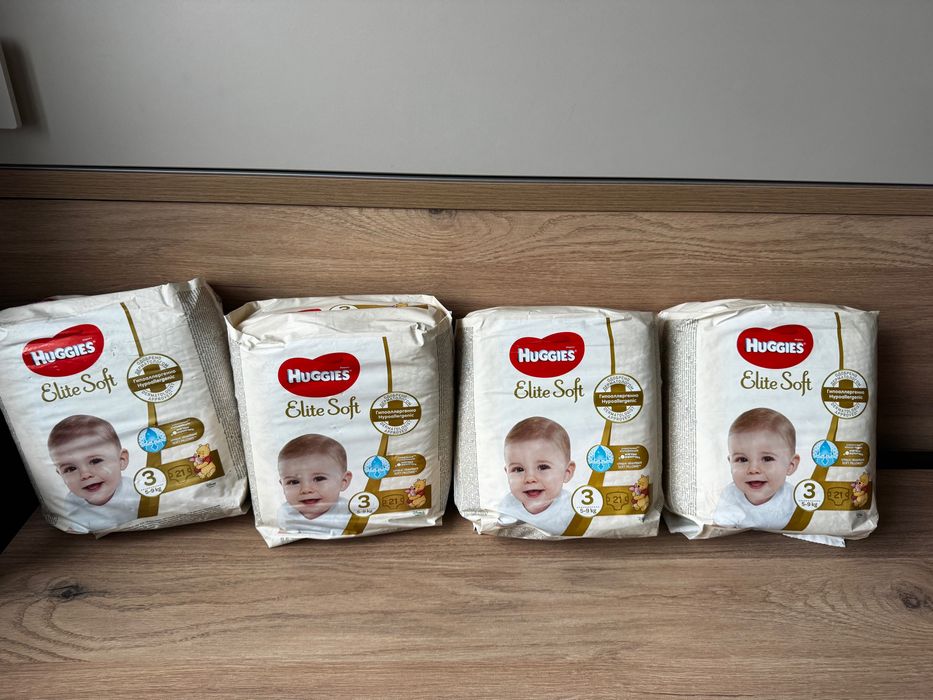 4XPampers Huggies Elite Soft noi sigilați