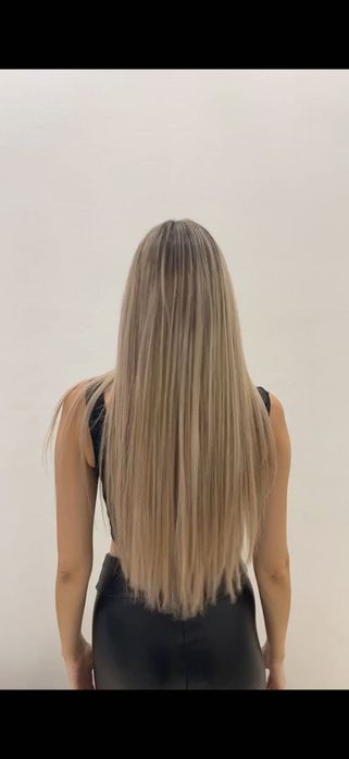 Екстеншъни Mounir Hair стикери 60 бр., естествена руска коса, цвят рус