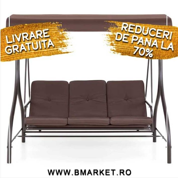Leagan/Balansoar pentru gradina/terasa 3 locuri cu funcție de pat Maro