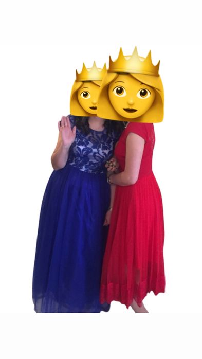 Синие вечернее платье