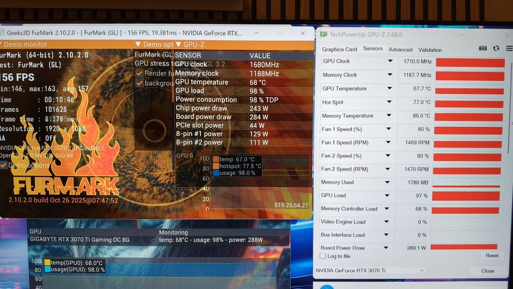 Vand /schimb Gigabyte RTX 3070TI OC, 3 ventilatoare