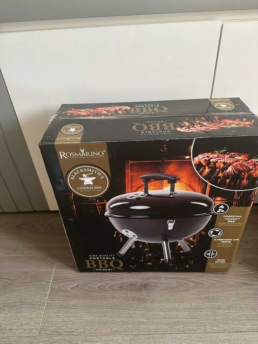 НОВА преносима скара с капак - ROSMARINO BBQ Kettle, подходящ подарък