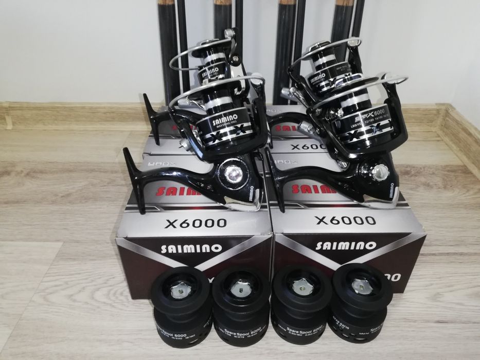 SET 4 Lansete ACTIVE Robinhan + 4 Mulinete SAIMINO x6000
