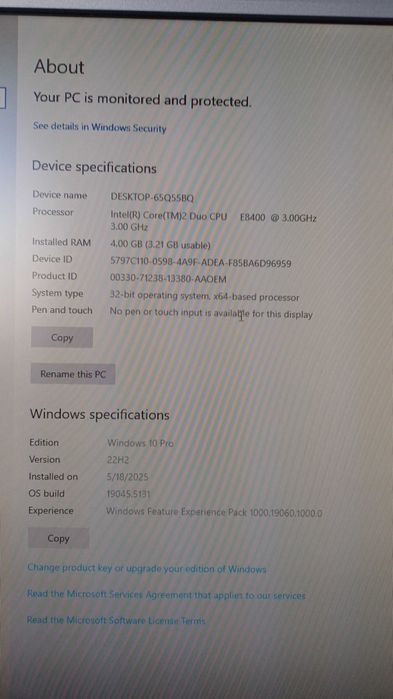 Vand calculator desktop Intel Core Duo 3 GHz
