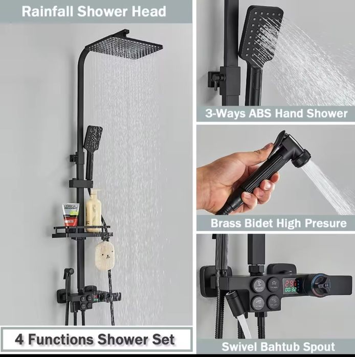 Пълен комплект душ-система с електронен термостат