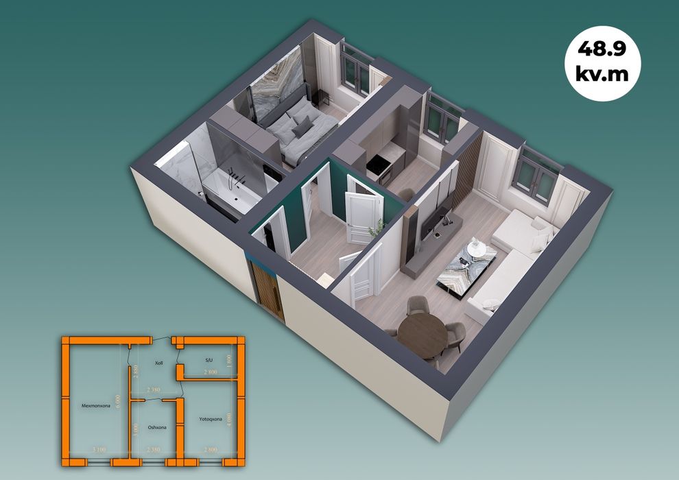 Квартиралар сотилади 10этажка кв/м 650000