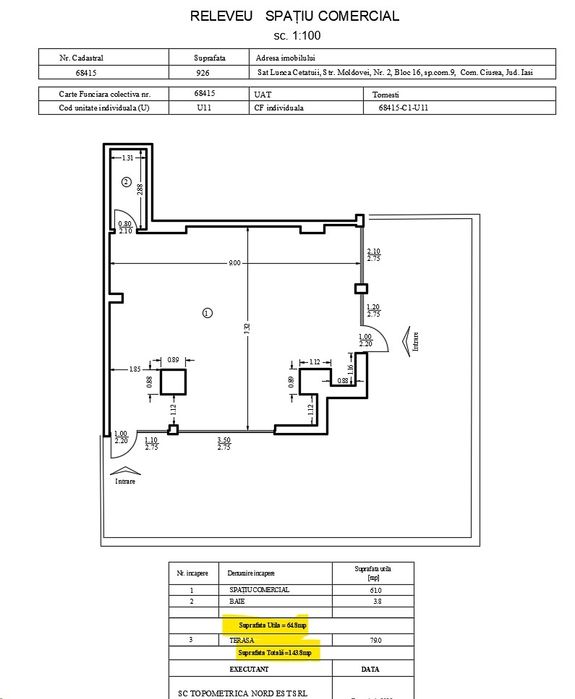 Spațiu comercial vitrină colț + terasă mare, cartier Visoianu