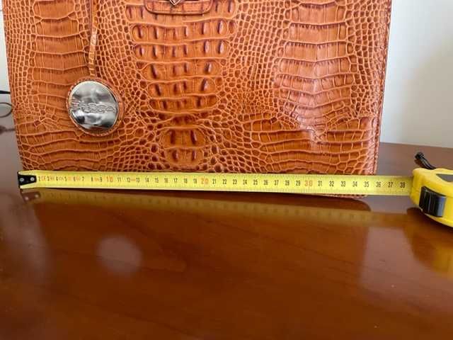 Geanta Tosca Blu din piele naturala, model croco