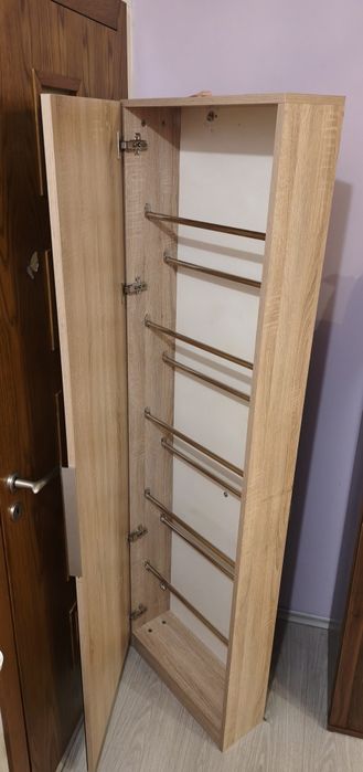 Висок шкаф  за обувки  с цяло огледало 50/20/181