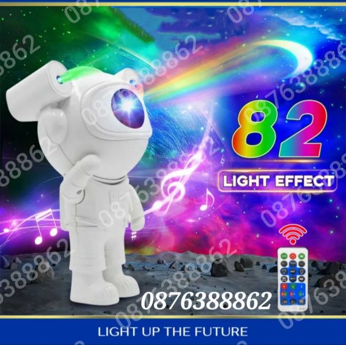 Звезден Лед Проектор Астронавт с Дистанционно, Блутуут, Музика