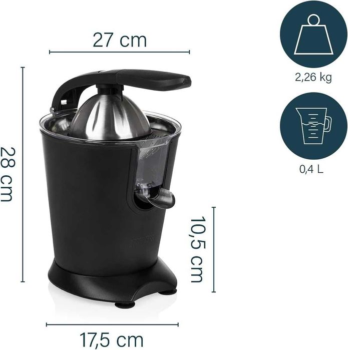 Сокоизстисквачка за цитруси Princess, черна, цитрус преса